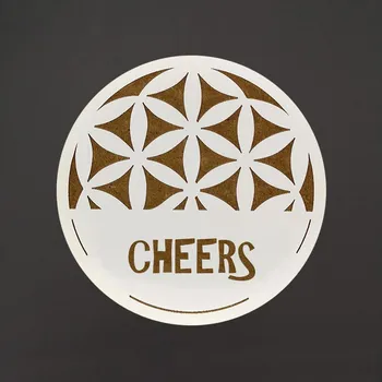 Podtácek AMADEA Dřevěný podtácek kulatý text "Cheers", průměr 10,5 cm, český výrobek