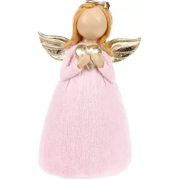 Vánoční dekorace Anděl držící srdce ZD1131-PINK - SLEVA 3% s kodem radost25