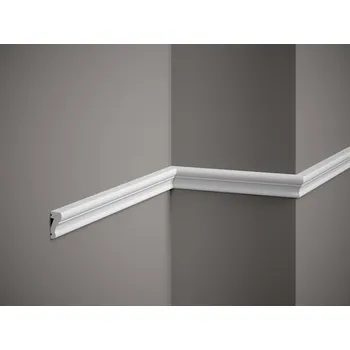 Podlahová lišta Mardom Decor Nástěnná lišta – HLADKÁ, tvrdý plast PolyForce (HD Polymer), základní bílý nátěr (přetíratelný), 33 x 15 x 2000 mm