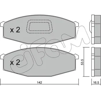 Brzdová destička Sada brzdových destiček, kotoučová brzda CIFAM 822-110-1