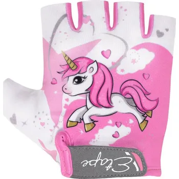 Cyklistické rukavice Dětské cyklistické rukavice Etape TINY, bílá/růžová 7-8 roky