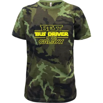 Best bus driver in galaxy - Dětské maskáčové triko - 146 cm/10 let ( Zelený maskáč )