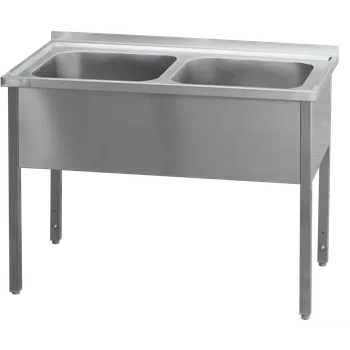 Zahradní stůl Stůl mycí 210x70x90 - 2x dřez 95x51x38 | REDFOX - MSD 7021