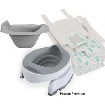Kojenecká hygiena POTETTE PLUS® 2v1-cestovní nočník-redukce na WC Premium > varianta bílá