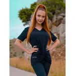 NEYWER Dámské sportovní tričko s uzlem černé TT232 Velikost: S