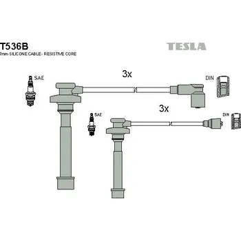 Zapalovací kabel Sada kabelů pro zapalování TESLA T536B