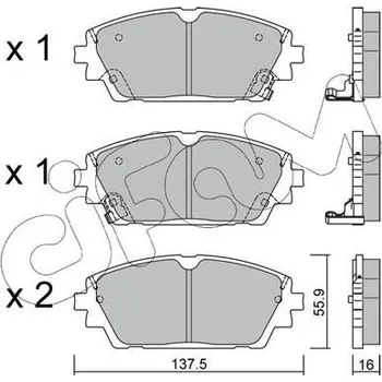 Auto-moto Sada brzdových destiček, kotoučová brzda CIFAM 822-1237-0
