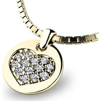 Přívěsek Dámský přívěsek žluté zlato 585/1000 srdce 10882-ZL-ZIR bez řetízku