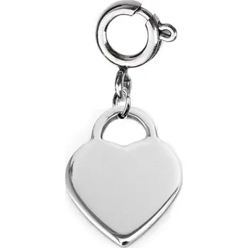 Náušnice Šperky4U Ocelový přívěsek srdce s karabinou - KRP101