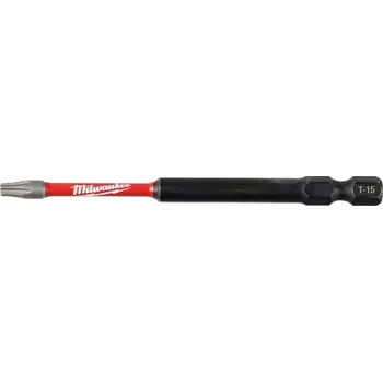 Bit Prodloužený nárazový bit 1/4" TORX T15 x 90 mm Milwaukee SHOCKWAVE™ IMPACT DUTY