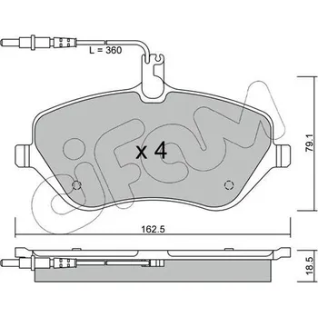 Brzdová destička Sada brzdových destiček, kotoučová brzda CIFAM 822-601-0