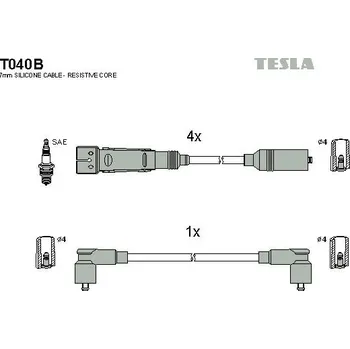 Zapalovací kabel Sada kabelů pro zapalování TESLA T040B