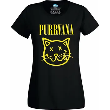 Dámské tričko Kočičí Purrnava Love Cat (Skladem XS-4XL) (Velikost: 4XL, Barva: Černá)