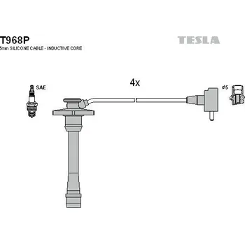 Zapalovací kabel Sada kabelů pro zapalování TESLA T968P
