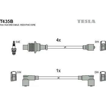 Zapalovací kabel Sada kabelů pro zapalování TESLA T435B