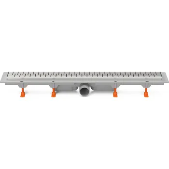 Podlahový linear. žlab 1050 mm,boční D50,medium lesk,nerez rámeček