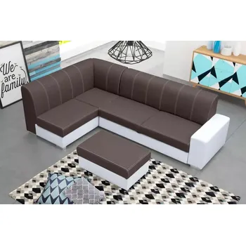 Sedací souprava Sedací souprava Rest tm.hnědá/bílá - LEVÁ - doprava zdarma - SLEVA 3% s kodem radost25