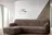 decoDoma Paulato Vittoria bielastický potah na pohovku s otomanem vlevo 170-300 cm, hnědý