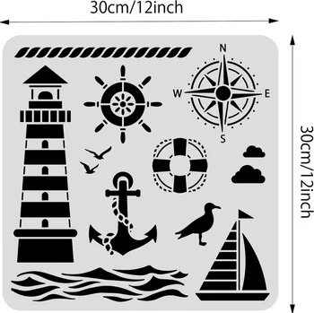 Šablona, vzor MAJÁK, cca 30 x 30 cm, 1ks