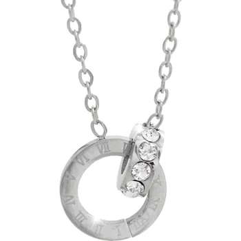 Módní doplněk JSB bijoux s.r.o. Ocelový náhrdelník dva spojené kruhy s krystaly Swarovski Crystal