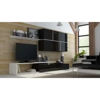 Obývací stěna Obývací stěna GOYA - černá/černá/bílá - II.jakost - SLEVA 3% s kodem radost25