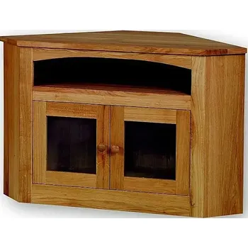 Televizní stolek TV stolek rohový se sklem 22181 dub - doprava zdarma - SLEVA 3% s kodem radost25