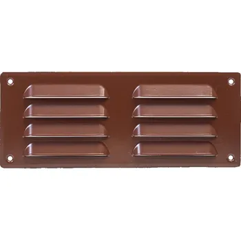 Ventishop KVMh 260x105 kovová hranatá větrací mřížka se síťkou, hnědá
