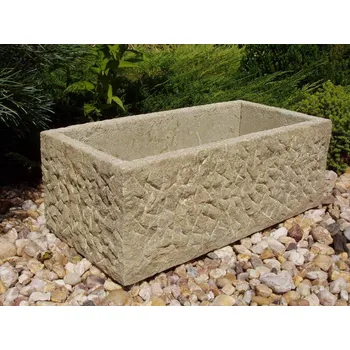 Zahradní dekorace ZahradniDekorace zahradní koryto z pískovce - HRUBÉ délka 50cm, šířka 24cm, výška 19cm