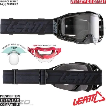 Motocyklové brýle MX brýle LEATT Velocity 6.5 Stealth 2025