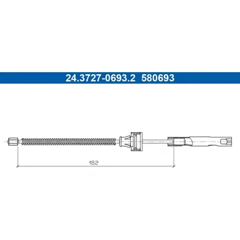 Lanko parkovací brzdy Tažné lanko, parkovací brzda ATE 24.3727-0693.2