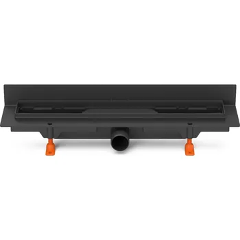 Odvodňovací žlab Podlahový linear. žlab ke stěně černý 350 mm, boční D40, bez mřížky