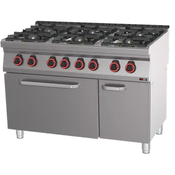 Sporák Sporák kombinovaný se statickou elektrickou troubou GN 2/1 - 6x hořák | REDFOX - SPT 70/120 21 GE