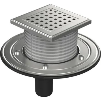 Podlahová vpusť spodní D40, nerez příruba, mřížka GATE