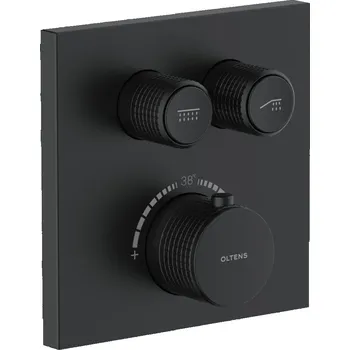 Vodovodní baterie Oltens Onega vanová baterie pod omítku s termostatem černá mat 34602300