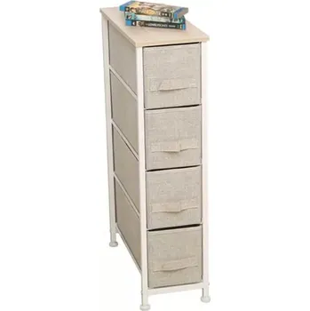 Komoda Komoda s látkovými šuplíky OFELIA TYP 2 - světlešedá/bílá/béžová - SLEVA 3% s kodem radost25