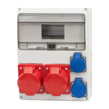 Stykač DAMIJA Set 1 - Skříň 11M 16A 5p, 32A 5p, 2x230V s jističi a chráničem ZS_SET1_6KA