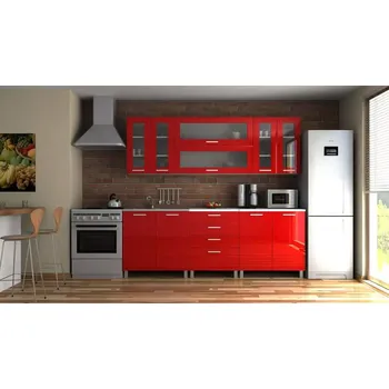 Kuchyňská linka Kuchyňská linka Eginger 220 - červený lesk/KRF - doprava zdarma - SLEVA 3% s kodem radost25