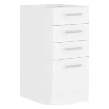 Kuchyňská linka Spodní skříňka SPLIT 40 D 4S BB - bílá - SLEVA 3% s kodem radost25