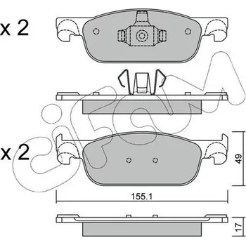 Brzdový systém Sada brzdových destiček, kotoučová brzda CIFAM 822-1109-0