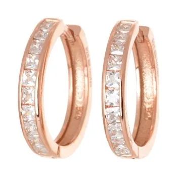 Náušnice Stříbrné pozlacené náušnice kruhy se zirkony 18 mm STNAU1809F