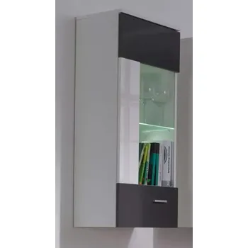 Vinotéka Závěsná vitrína Wendigo R7 - bílá/lgrafit lesk - SLEVA 3% s kodem radost25