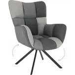 Designové otočné křeslo KOMODO - patchwork/černá - SLEVA 3% s kodem radost25
