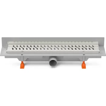 Podlahový linear. žlab ke stěně 350 mm,boční D40,harmony mat s nerez. rámečkem