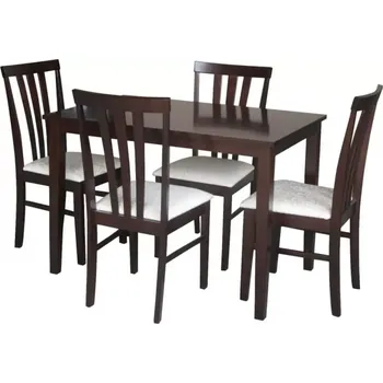 Jídelní set Jídelní set LESLIE NEW 1 + 4 - wenge / látka krémová - doprava zdarma - SLEVA 3% s kodem radost25