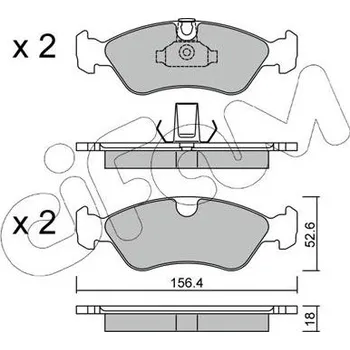 Brzdová destička Sada brzdových destiček, kotoučová brzda CIFAM 822-208-0
