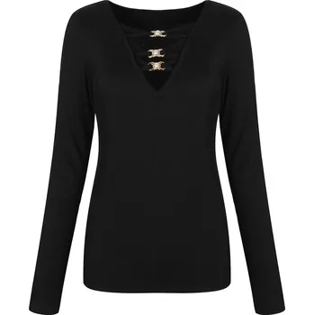 Dámský originální top s překřížením Barva: Černá, Velikost: S