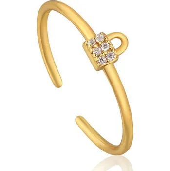 Prsten Dámský prsten Ania Haie R032-02G Mincovní stříbro Zlatá (Velikost 13)