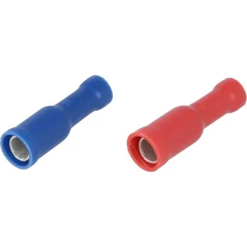 Elektrická zásuvka Faston kulatý 4mm ST-050 zás. Rudý