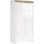 Skříň Holten SZF2D1S - dub wotan/bílý lesk - SLEVA 3% s kodem radost25