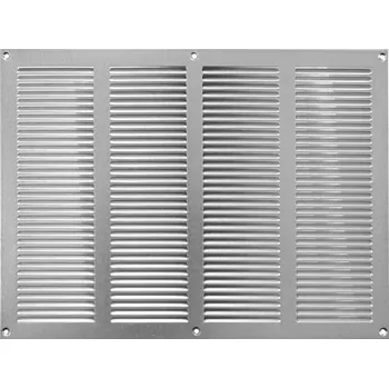 Ventishop KVMp 400x300 kovová hranatá větrací mřížka se síťkou, pozink. ocel